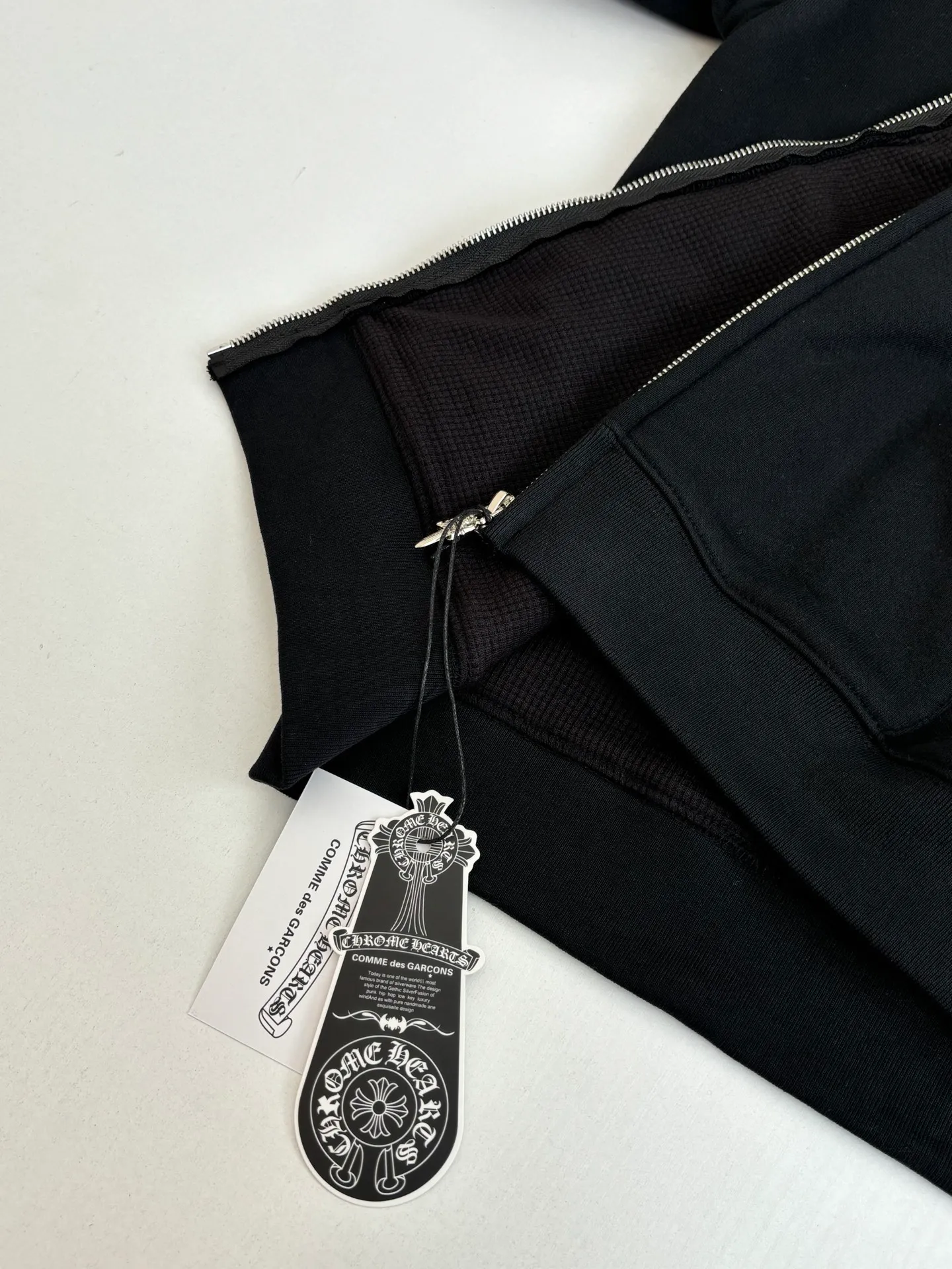 P486 Chrome Heart*/Chrome Heart Ch black skull zipper hooded sweatshirt Size: S/M/L/XL